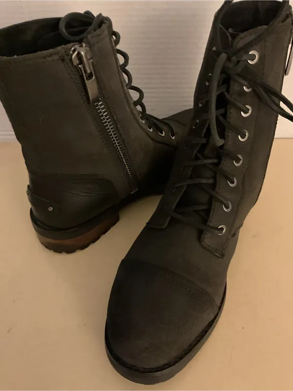 UGG Women's Black leather Lace-Up Combat Kilmer II Boots US 9 - Image 3