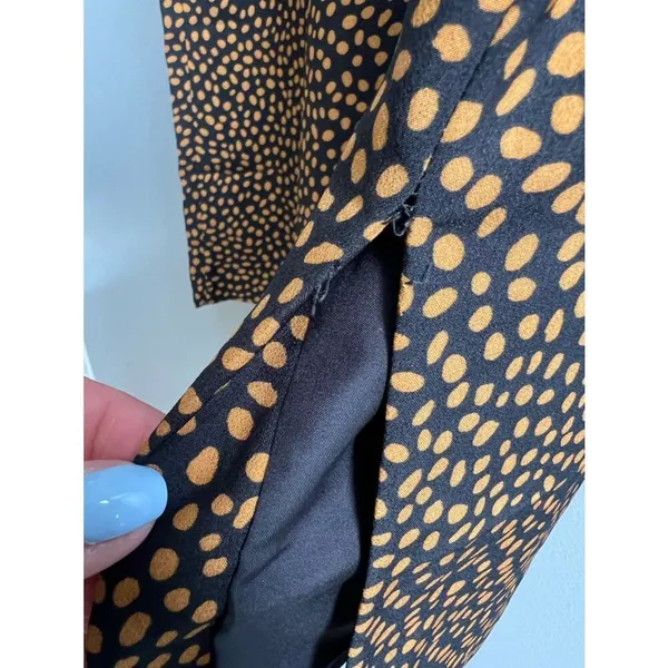 J. Crew Brown & Black Polka Dot Printed Midi Skirt Size Large - Image 14