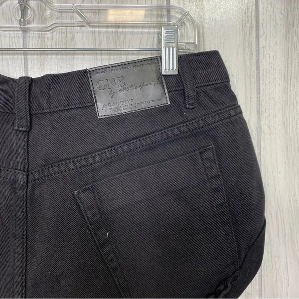 NEW One Teaspoon Bandits Relaxed Fit Twisted Cuff Hem Shorts Black Panther 29 - Image 8