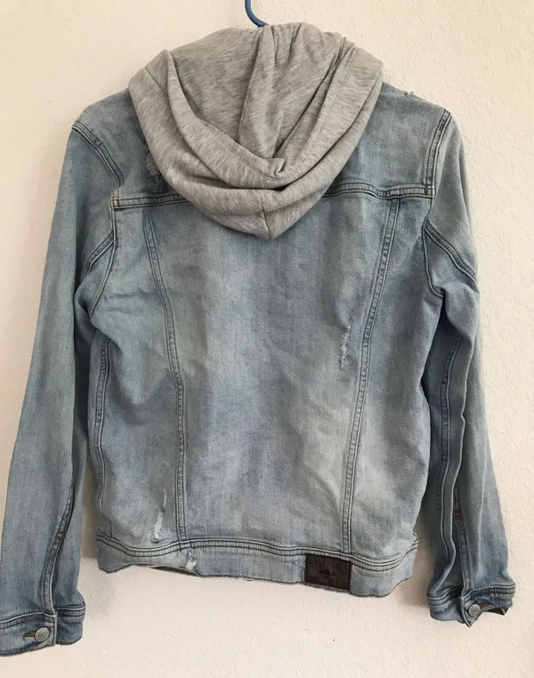 Hollister Jean Jacket Built In Hoodie - Image 2