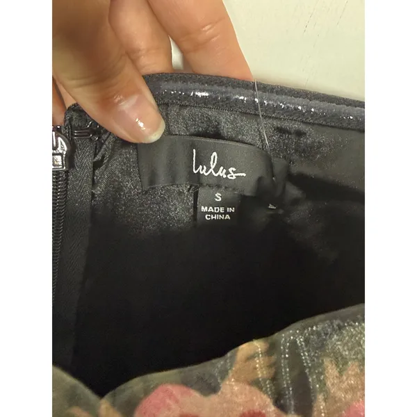 Lulus Truly Extraordinary Dress Women's Small Black Floral Organza Strapless NWT - Image 12