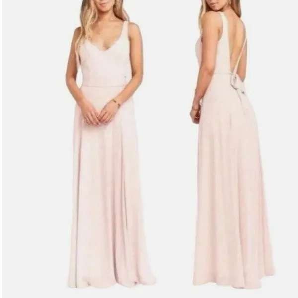 Show Me Your Mumu Jenn Maxi Dress – Neutral Mauve Chiffon Blush– Size XL – NWT - Image 2