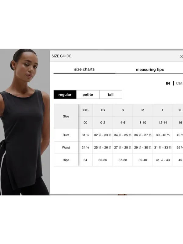 New Athleta M Move With Ease Asym Tie Tank Medium Regular Black - Image 7