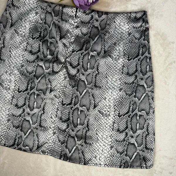 Altard State Black and White Snake Print Skirt - Image 11