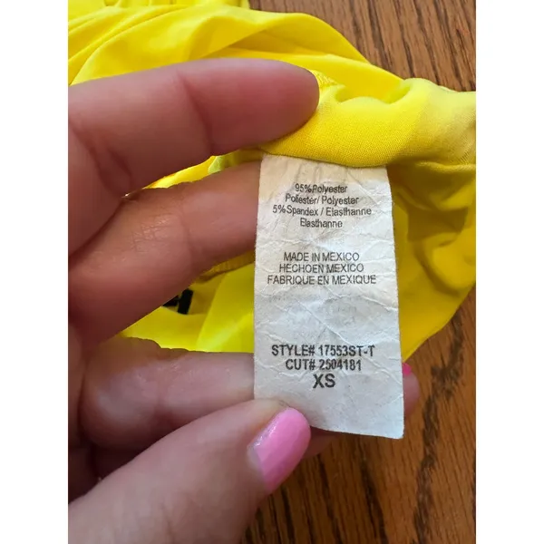 Windsor Yellow Ruched Halter Top and Ruffle Mini Skirt Set 17553ST-T XS - Image 7