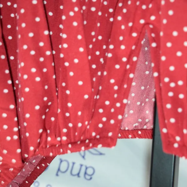 NWT Bloom Chic Red/White Polka Dot Peasant Blouse, Size 26 - Image 10