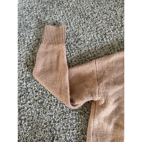 Sonoma Women's Tan Quarter Snap‎ Cropped Knit Sweater Size Small - Image 9