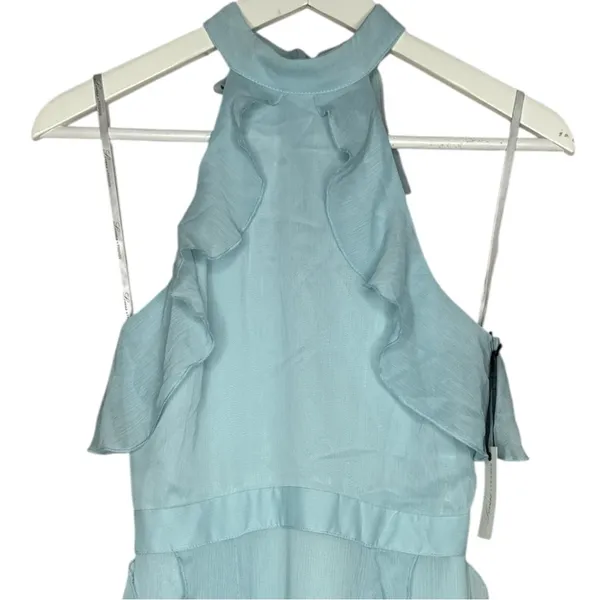 NWT Lovers + Friends Ruffle Halter Maxi Dress Baby Blue XS - Image 6