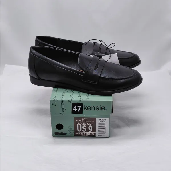 Kensie Womens Penny Loafers Size 9 Black Preppy Academia Office Chic Flats - Image 2