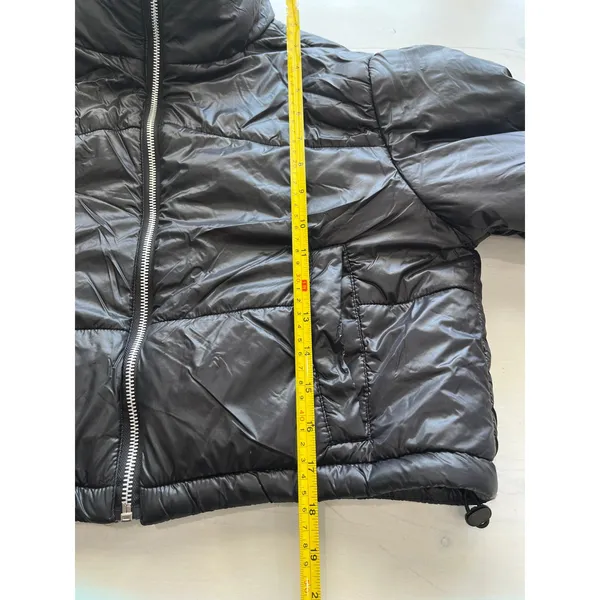 ANWND Cropped‎ Puffer Jacket Full Zip Quilted Lightweight Black Size S - Image 8