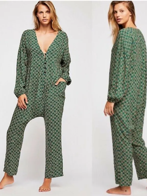 Intimately Free People Oversized Jumpsuit Boho Hippie Festival Loungewear Casual - Image 2