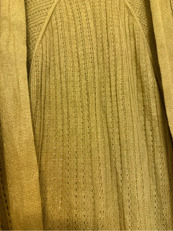 Andrea Jovine Olive Green Open-Front Short-Sleeve Cardigan - Image 5