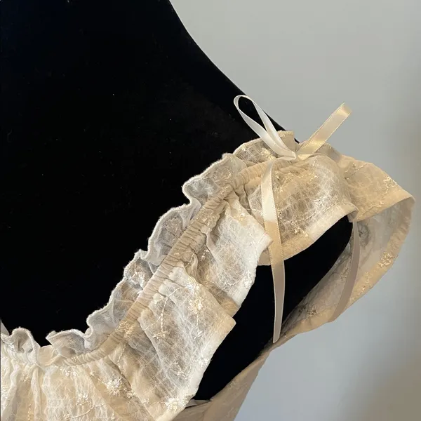 White Ruffled Eyelet Sundress - Women's Dress perfect summer dress - Image 3