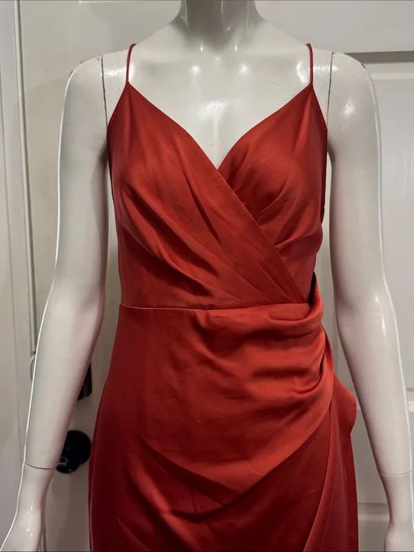 Jay Godfrey Prime Asymmetric Spaghetti Strap Satin Wrap Dress | Size 4 - Image 3
