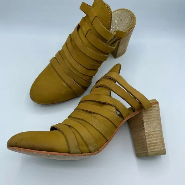 Free People Womens Byron Camel Tan Almond Toe Slide Block Heel Mule Sandal 7 - Image 5