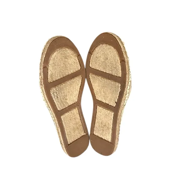 Talbots Izzy Lemon Knotted Canvas Cream Flat Espadrilles Embroidery Shoes 6.5 - Image 3