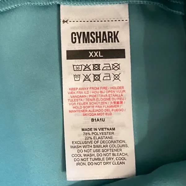 Gymshark Training High Waisted‎ Cropped Capri Leggings Teal Blue XXL B1A1U - Image 4