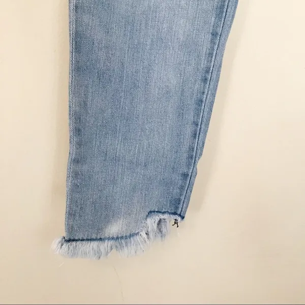 American Eagle Mom Jeans Embroidered Ripped High Waist Ankle Light Wash 00 - Image 7