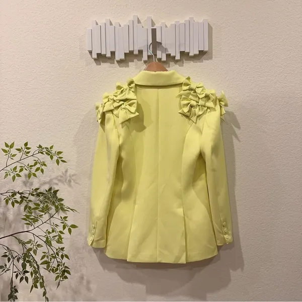 Elliatt Kennedy Oversized Tailored Bow Jacket Blazer Limoncello Size Small NWT - Image 7