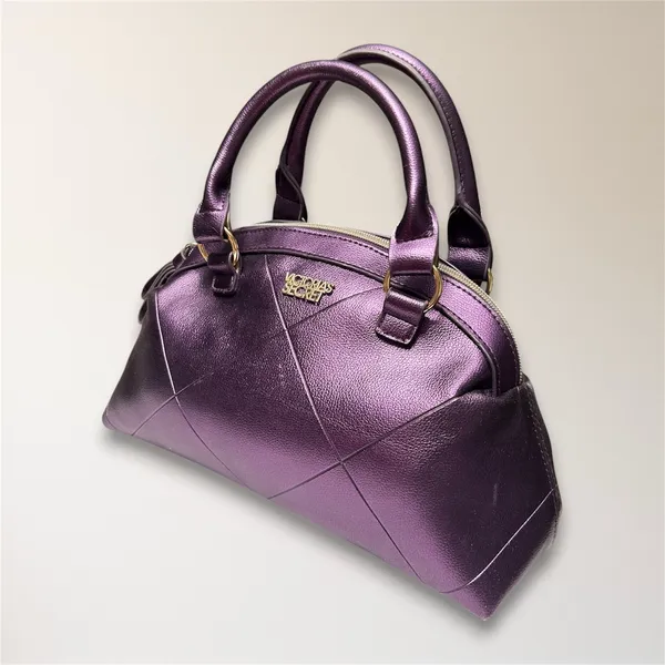 Victoria's Secret Y2K Metallic Purple Quilted Satchel Handbag‎ McBling Retro Bag - Image 4