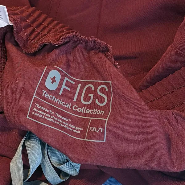 Figs yola skinny scrub pants maroon‎ xxl tall - Image 3