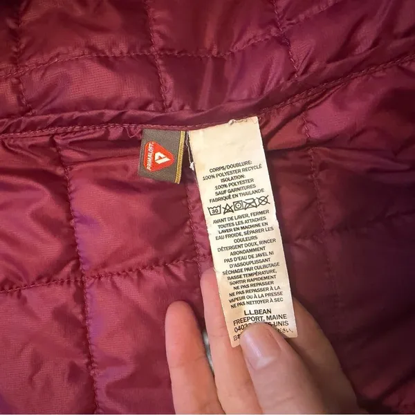 L.L. Bean Women’s Primaloft Packaway hooded jacket XS Peitte Raspberry Pink - Image 4