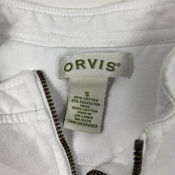 Orvis Pullover Sweater Womens Small White Quarter Zip Long Sleeve Outdoors - Image 3