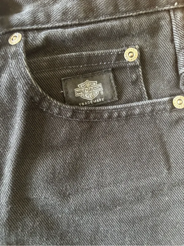 Vintage Harley Davidson Jeans Regular Bootcut Black Denim - Image 4