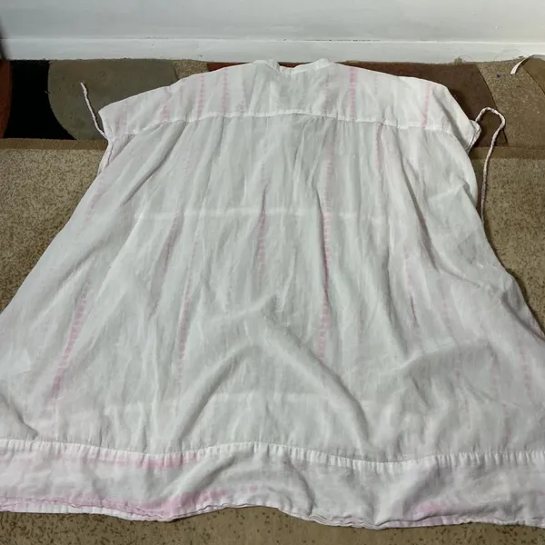 AllSaints Pink White Tie‎ Dye Stripe Oversized Beachwear Dress Medium AS252925R - Image 8