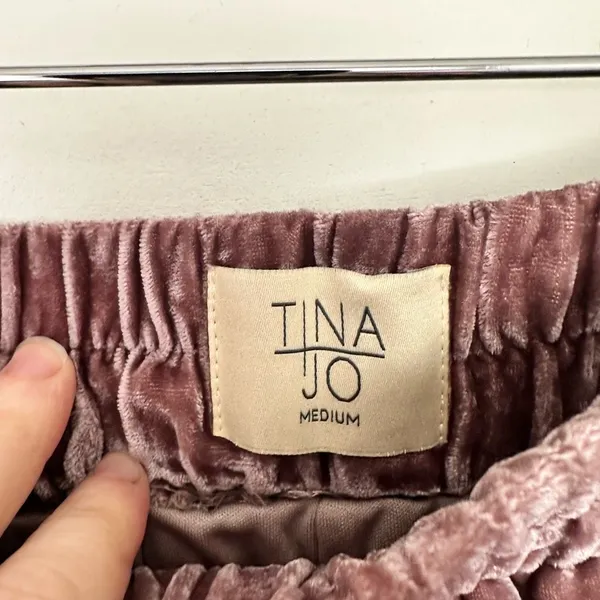 Tina Jo Anthropologie Women’s Medium Crushed Velvet Pull On Pants Stretchy - Image 2