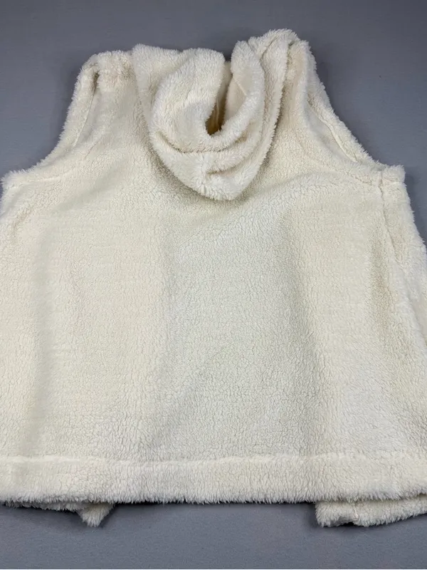 Koolaburra by UGG Sherpa Hooded Vest XL Cream Teddy Fleece Open Front - Image 6