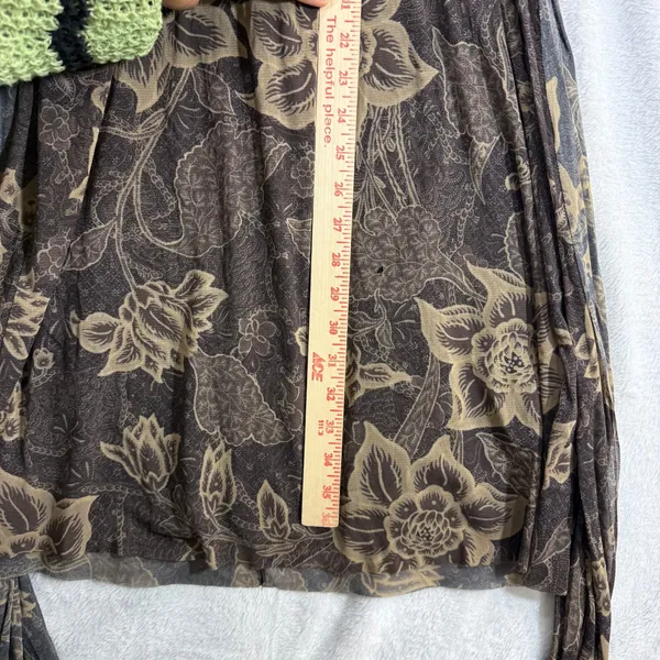 WESTON WEAR S‎ Brown Floral Wrap Midi Dress Whimsygoth Boho Fairy Y2K - Image 9