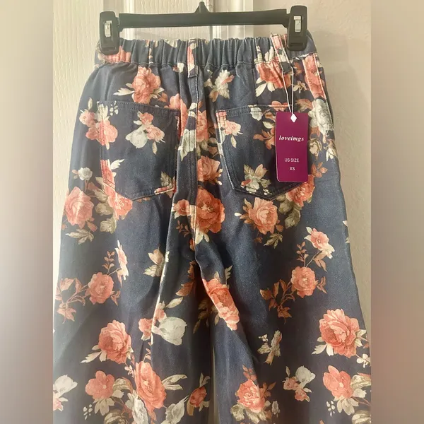 Loveimgs Women Mid Rise Cropped Wide Leg Jeans Size XS - Image 6