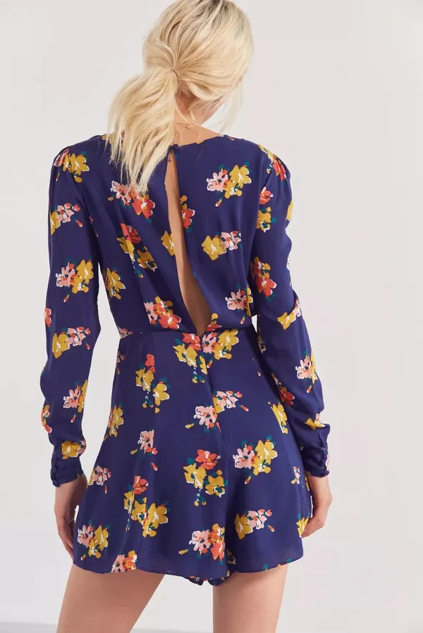 Kimchi Blue Maddie Plunging Tie-Front Romper Size 0 - Image 2