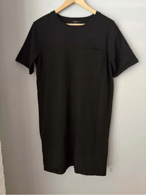 Quince Black Pocket T-Shirt Dress - Image 2