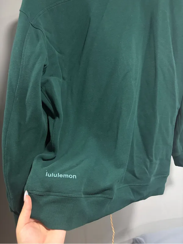 lululemon athletica Forest Green Crewneck Sweatshirt with Light Teal Logo - Image 2