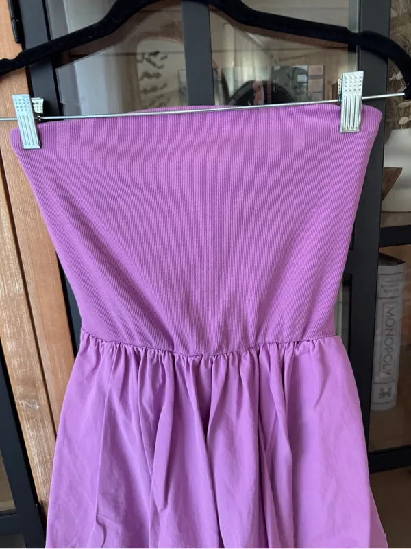 Daily Practice by Anthropologie Strapless Midi Dress ribbed orchid tube cotton - Image 7