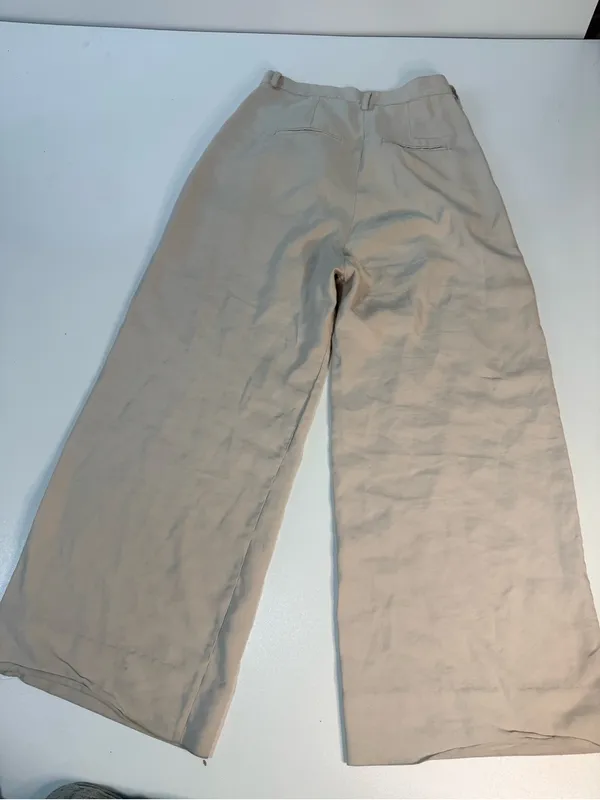 NONchalant Cream Wide-Leg High-Rise Trousers - Image 2