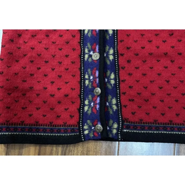 Vintage Tally-Ho Fair Isle Wool Cardigan Sweater Women's Size Medium Cottagecore - Image 5