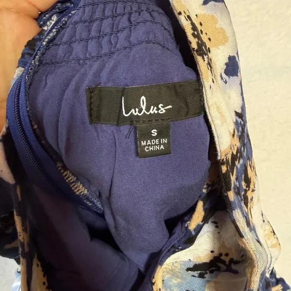 LULUS Sunny Attraction Navy Floral Bustier Mini Dress S - Image 5