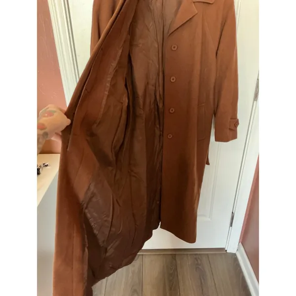Vintage Italian Style Marzotto Wool Long Peacoat W8 Brown - Image 4