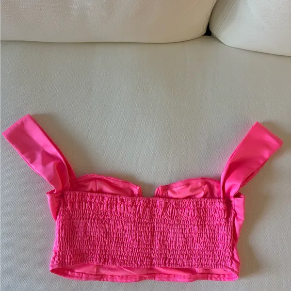 Superdown Pink Bustier Crop Top - Image 3