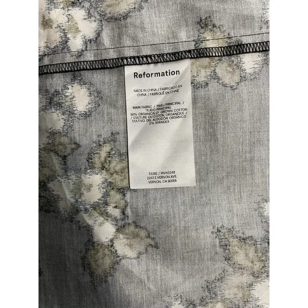 Reformation Floral Sweetheart Neck Midi Dress Long Sleeve Side Slit Size 6 - Image 15