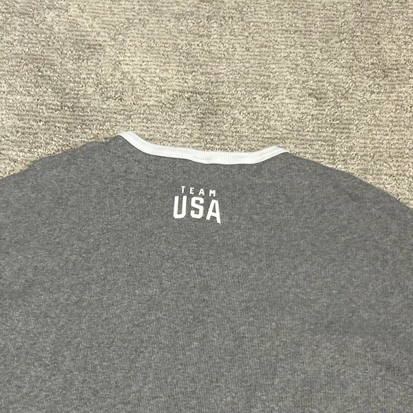 Skims Tee Shirt Womens Medium Olympic Oversized Team USA Gray Ribbed Lounge - Image 6