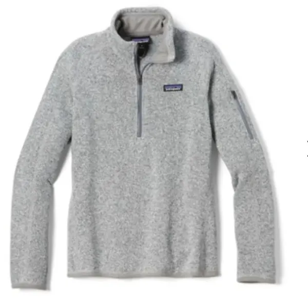 Patagonia Better Sweater Quarter-Zip Fleece Pullover - Women's 1/4 zip sweatshirt gray top - Image 2