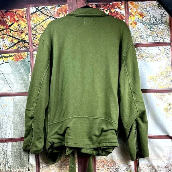 Free People Rebel Knit Oversized Moto Jacket - Green - size XL - Image 11