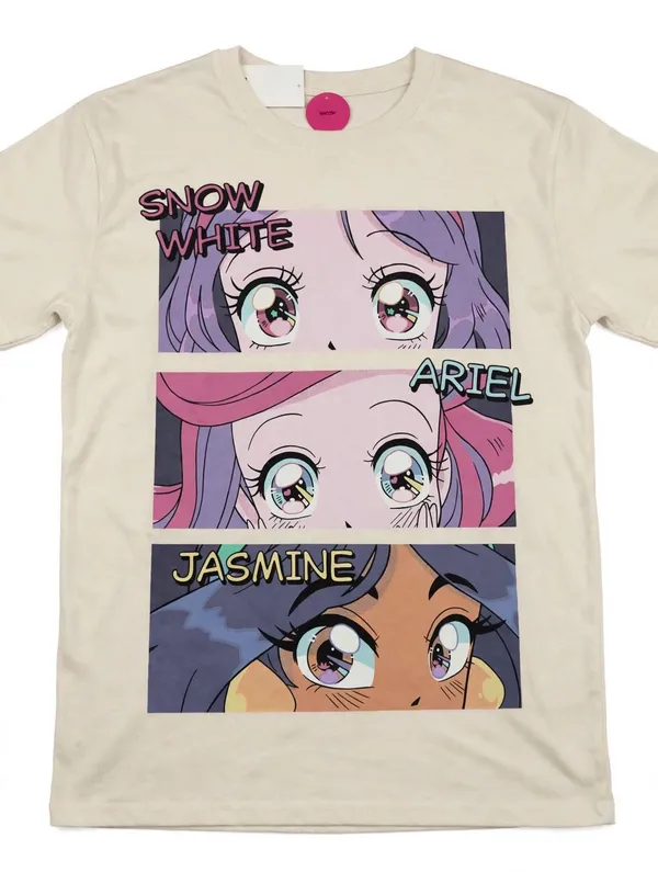 Disney Princess Girls’ Oversized Graphic T-Shirt – Ivory - Image 2