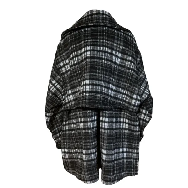 Free People Highlands Wool Plaid Peacoat Size XL - Image 5