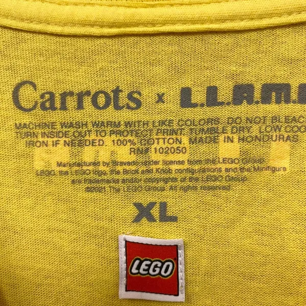 Carrots x Llama Lego Yellow Long Sleeve Tshirt size Extra Large - Image 4