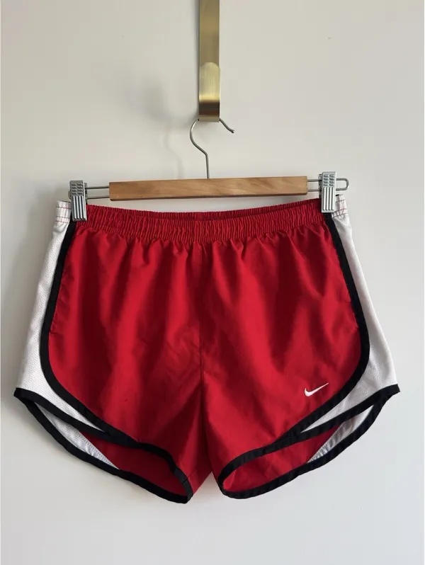 Nike Red Running Shorts XS Lined Mesh Sides Elastic Drawstring 25x3 in - Image 2